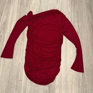 Maroon long sleeve dress